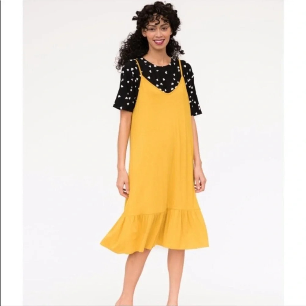 Agnes & Dora Yellow Sunflower Slip Dress NWT